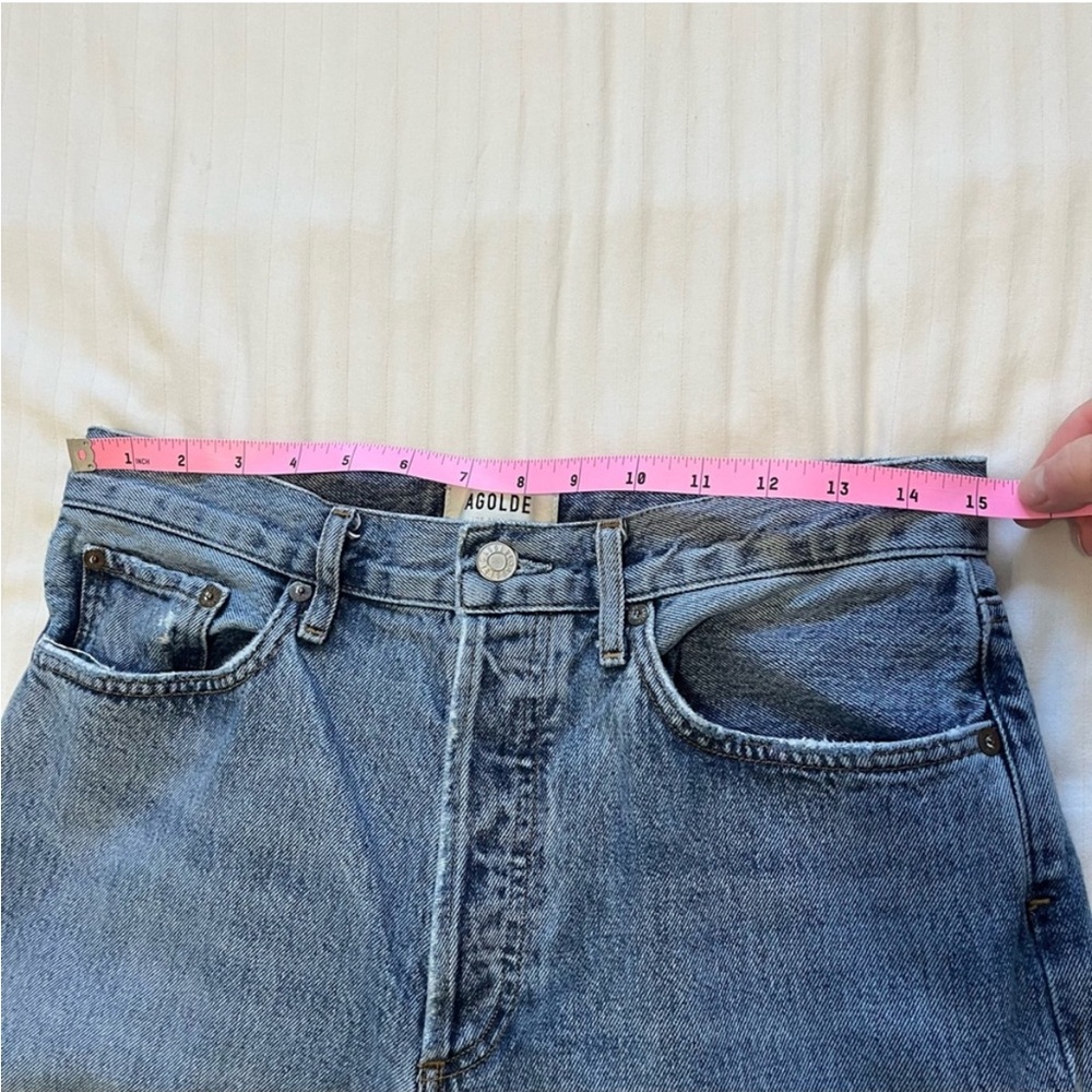 Agolde Lana Distressed Straight-Leg Jeans Backdrop Blue size 28 - Picture 14 of 16